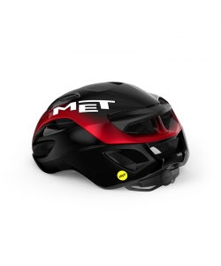 CASCO MET RIVALE MIPS NEGRO/ROJO METALICO BRILLO