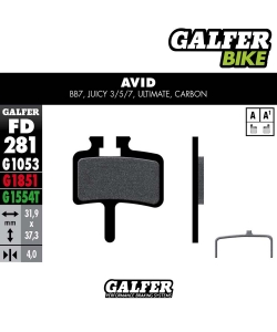 Pastilla de freno Galfer standard Avid BB7, Juicy 3,5,7,Ultimate,Carbon